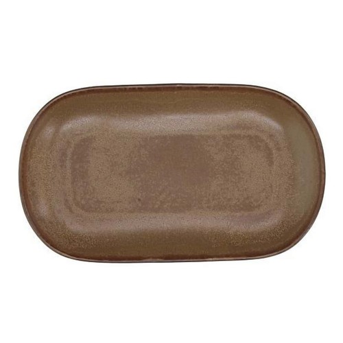 Plat ovale terracotta marron - plat,