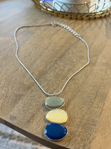 Collier pendentif galets - collier,