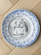Assiette Parlante en faience Proverbes La pépie vient en mangeant  Saint Amand