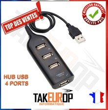Hub multiprise câble Splitter 4 x USB 2.0 - brancher 4 prises USB - Noir
