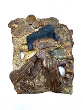 Sculpture murale  en grès Claude Gaget La Borne ceramic vintage