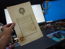 acte sur Vélin aux armes de France,de 1771,cachet cire rouge,20x32cm