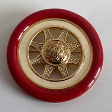 VINTAGE Broche roue email