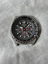 Seiko Prospex Ref V175-0CK0 Chronograph Solar Black Dial Men's - For Repair