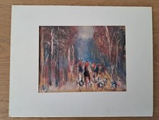 Chasse à courre , Gouache 