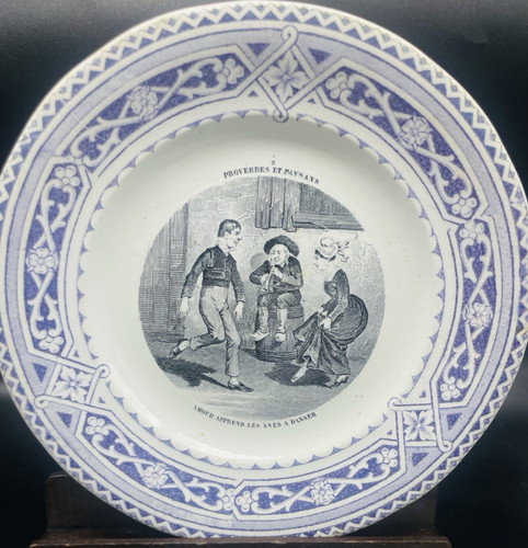 Assiette parlante xix faïence - assiette,
