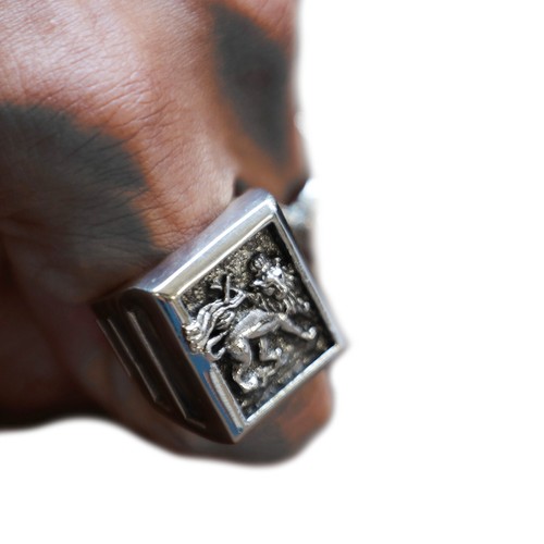 Rasta lion judah ring - lion, men