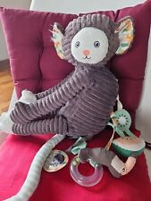 DOUDOU PELUCHE LES DEGLINGOS KEZAKOS SINGE OUISTITI Gris Scratch  