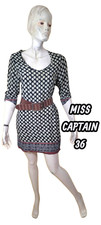 Little Miss Captain Taille 36  Superbe robe manches 3/4 noir gris femme
