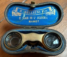 Jumelles de théâtre nacre et laiton avec étui H. BELLIENI Fils à Nancy, vers1900