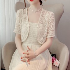 Femmes Dentelle Court Cardigan