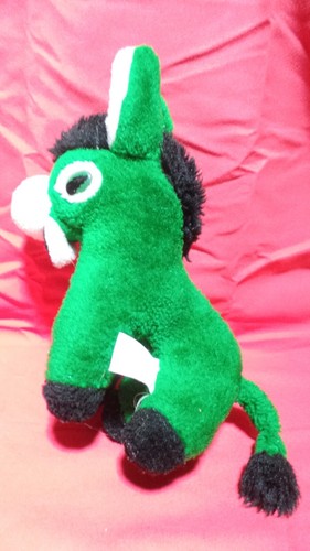 Doudou peluche âne vert - âne,