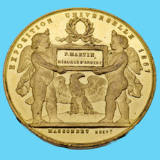 médaille rondache dorée or