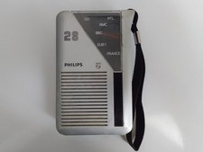 PHILIPS 28 GO Ancien Radio Transistor Portable Gris/Grey* Vintage 1970's