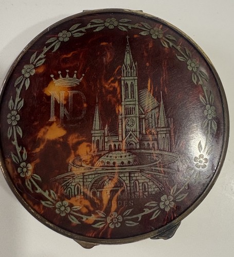 Ancien poudrier boîte miroir - ancien,
