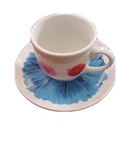 6 Tasses À Café Avec Soucoupes En Porcelaine Margherita Bleue Scherzer Solde