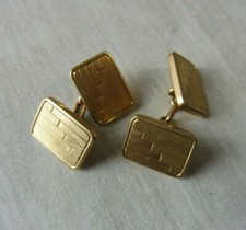 Ancienne paire de bouton à manchette, à chaîne, en plaqué or, Murat, vintage