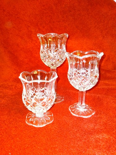 Heavy cut crystal goblet - 3, pc
