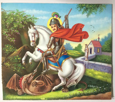 Inde Grand Calendrier Art Peinture Christianisme. PAR S Sitaram 25in x 2