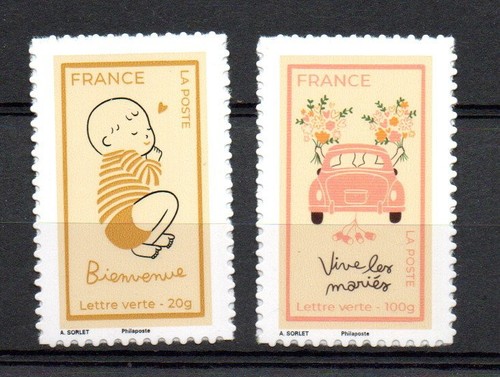 France paire timbres - , naissance