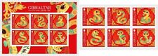 Gibraltar 2025 chinese new year SNAKE china astrology zodiac 6v + ms6v mnh