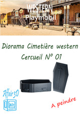 Custom western compatible Playmobil  en 3D - 1 cercueil diorama N 01