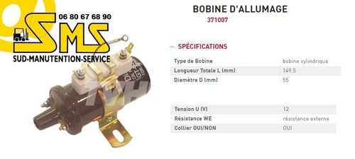 Bobine allumage 12v avec - allumage,