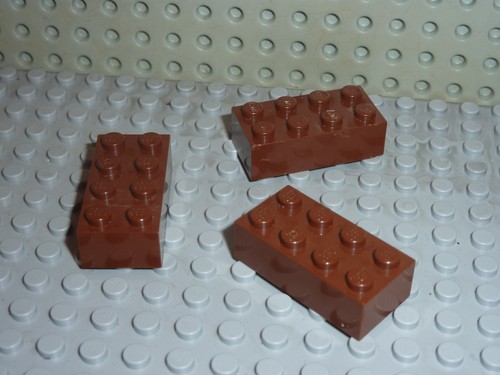 Lego oldbrown bricks 2x4 - 3,