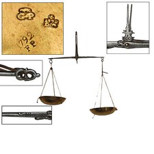 TRES RARE BALANCE DE CHANGEUR  A FLEAU  XVIIIème DATEE DE 1772