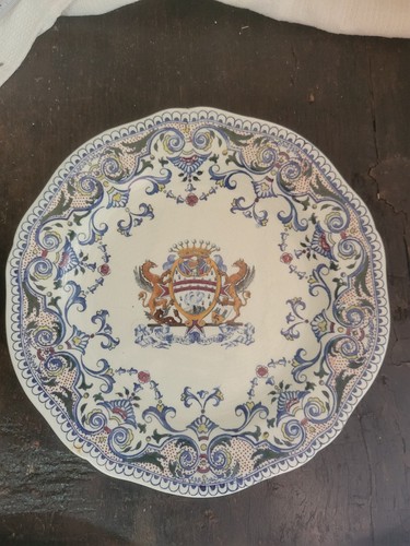 Assiette faience gien decor - faience,