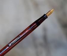 RARE STYLO PLUME WATERMAN 52 FINITION RIPPLE A LEVIER- PLUME OR MASSIF 18 CARATS