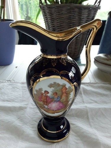 Vase soliflore limoges bleu