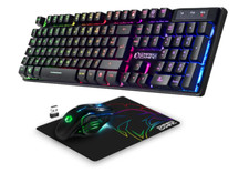 Clavier +Souris Gamer Sans Fil Rétro Éclairé Gaming Wireless Azerty 2400DPI 