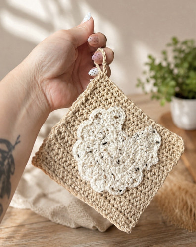 Handmade crochet square - handmade,