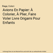 Avions En Papier: À Colorier