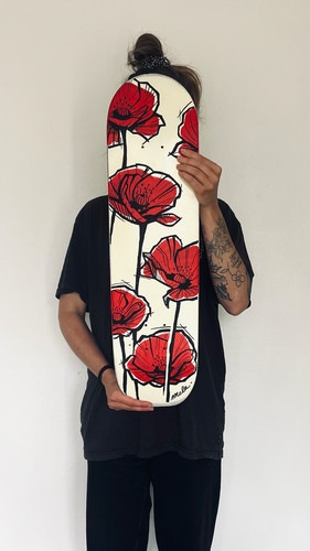 Planche skate recyclée peinte - planche,