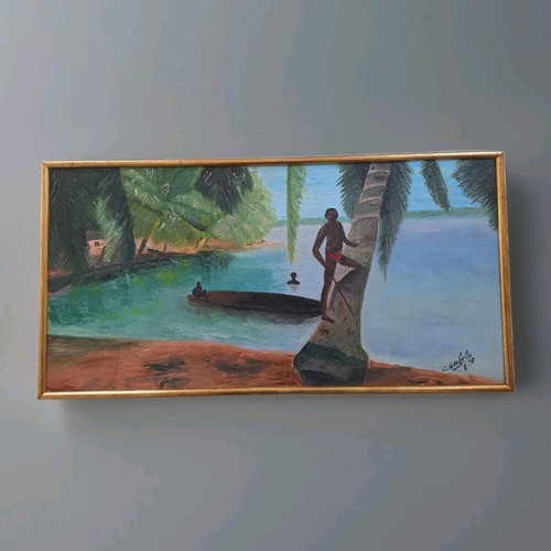Antique oil painting canvas - painting,