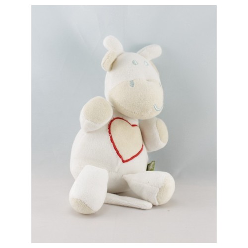 Doudou vache blanche beige