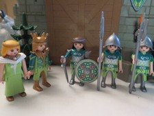 5 persos: troupe princière B elfe celte dragons verts PLAYMOBIL Chevalier soldat