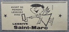 Publicité LESSIVE SAINT MARC  1960