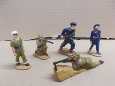 QUIRALU ALUDO ? 5 PETITS SOLDATS EN ALUMINIUM OFFICIERS SOLDATS