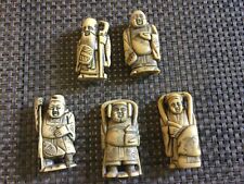 Lot 5 Netsuke Figurine Sage Dieu Japonais En Plastique Jacquet 1980’s Bonux