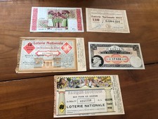 5 billets de loterie nationale française anciens 
