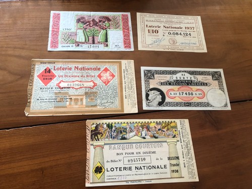 Billets loterie nationale - 5, de
