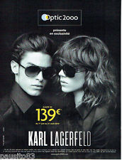 PUBLICITE ADVERTISING 056  2010 Optic 2000 lunettes solaires Karl Lagerfeld