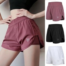 Short Élastique Double Couche Pour Femmes Pantalon De Sport De Gymnastique /