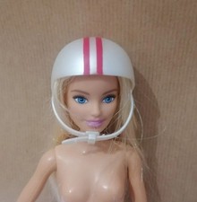 Barbie Ou Bratz Accessoire Casque Écru Nacré Vélo Bike Cyclisme Skate Ou Autre
