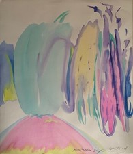 Gastaud Pierre dessin encre et aquarelle signée art abstrait abstraction lyrique