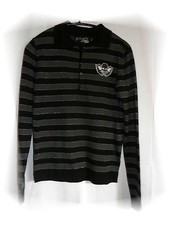 A - Magnifique Pull Rayé Gris