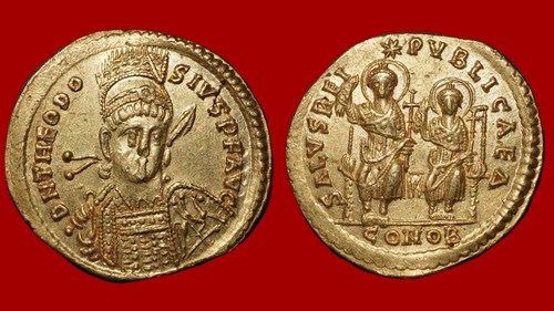 Monnaie romaine théodose ii - :,